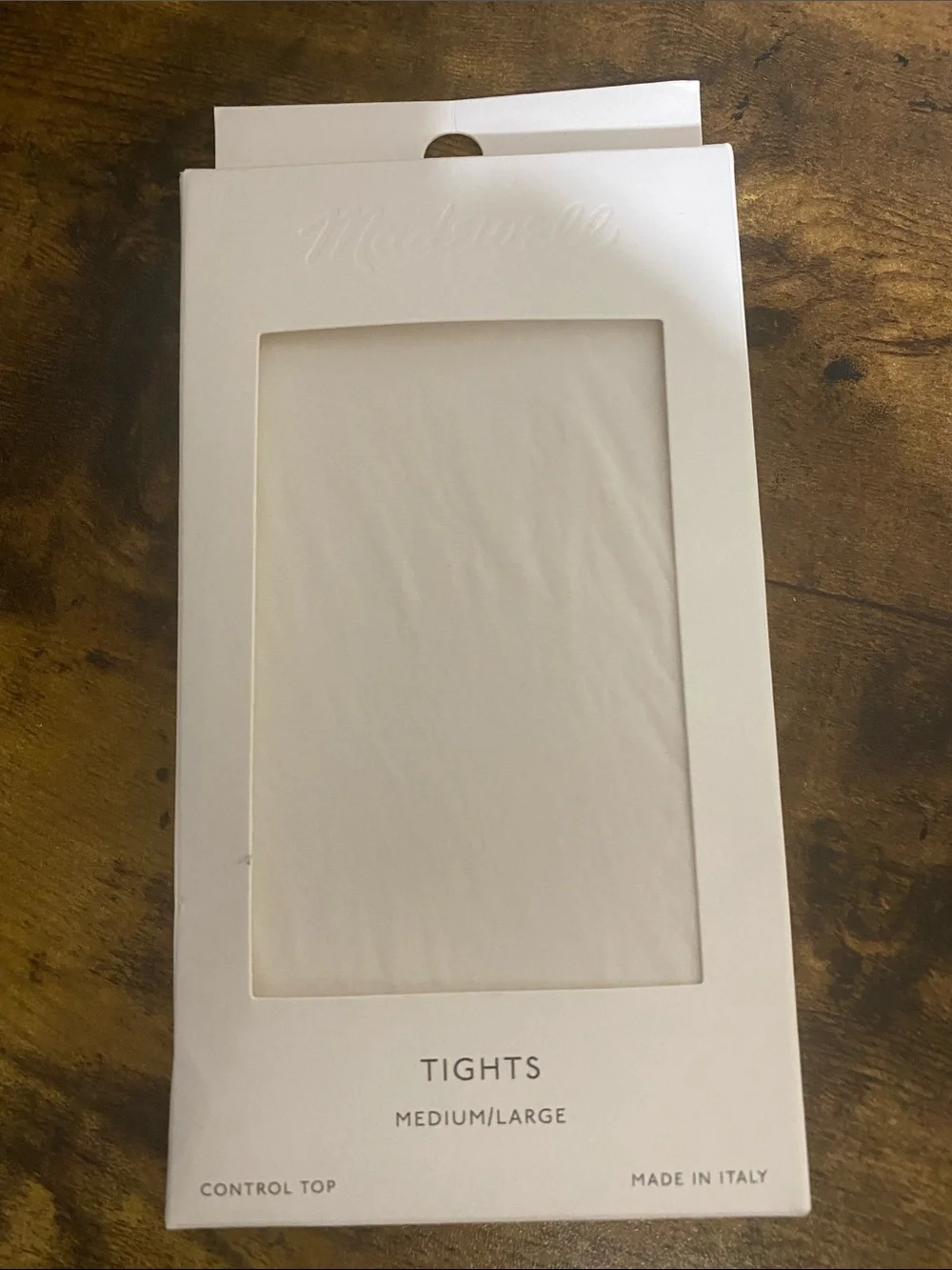 NWT MADEWELL Sheer Tights in Vintage Ivory size women’s medium/large